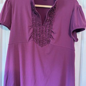 Style & Co, Size XL Short sleeve V neck with ruffles Never Worn